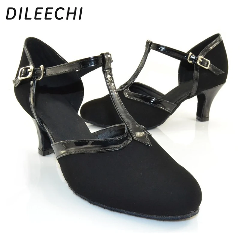 Dileechi Костюмы для латиноамериканских танцев танцевальная обувь женские черные