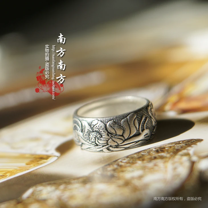 

Sterling Silver Ring Jewelry S990 999 Silver LAOYINJIANG Handmade Thai Silver Vintage Women Ring,free Shipping