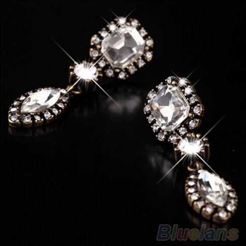 Женская мода страз драгоценный кристалл капли кулон Висячие серьги 1VMI|earrings