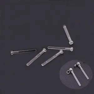 Пластиковые штифты для сережек-гвоздиков, прозрачные, с защитой от аллергии, 30 шт.