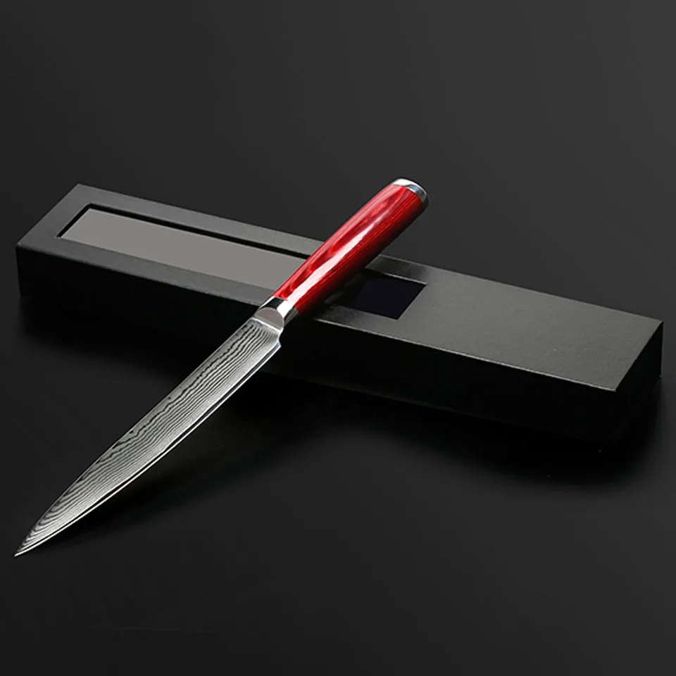 Новый клинок из дамасской стали FINDKING с цветной деревянной ручкой 8 дюймов 71 слоя