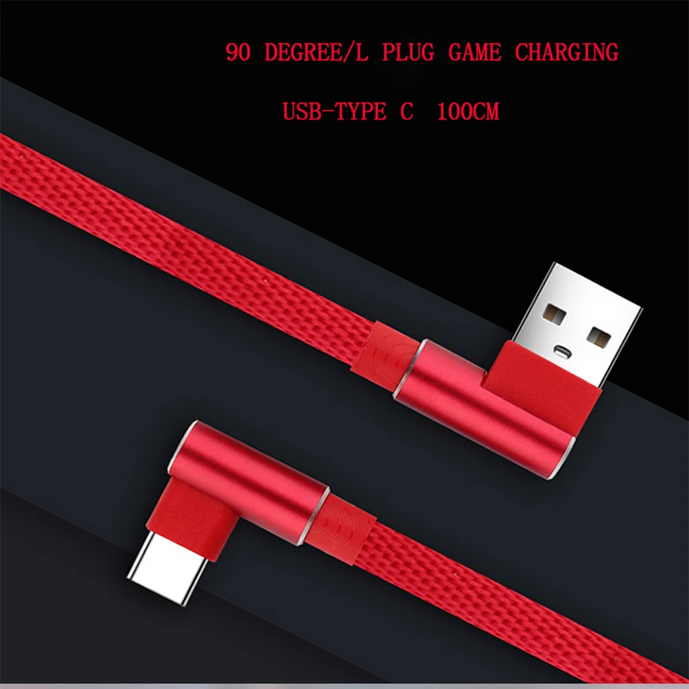 USB3.1 Тип C Плетеный 90 градусов быстрое зарядное устройство Быстрая зарядка линия