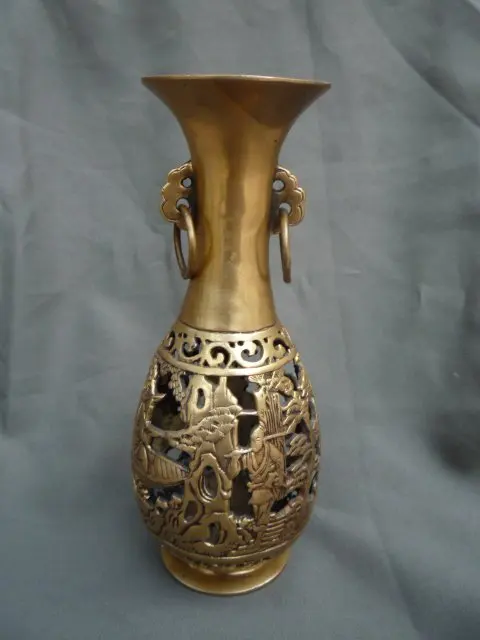 Очень редкий династии Дин латунная ваза|qing dynasty vase|qing vasevase brass |