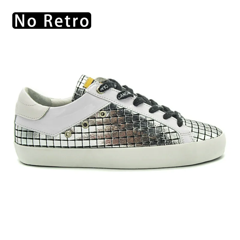 Silver shoes CANGMA/брендовая мужская обувь; Серебристая лакированная кожа; узор в горошек; кроссовки на платформе; мужские дизайнерские кроссовки; Новинка года; обувь - Цвет: Silver shoes