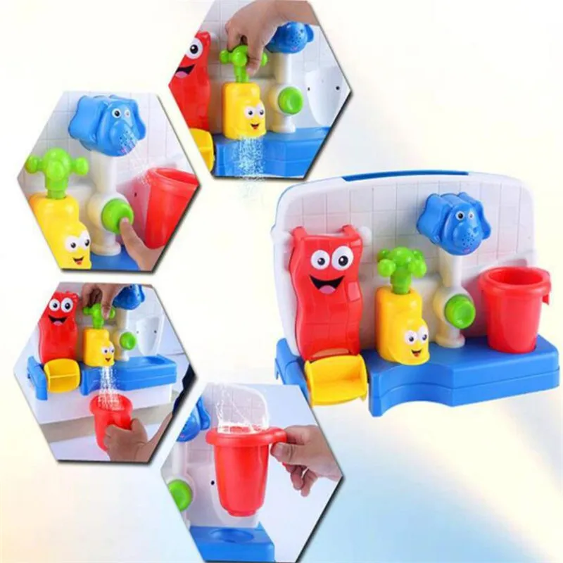 

Cartoon Faucet Water Spray Bathroom Play Toys Bath Shower Bathing Tub Fountain Montessori Educational Toys For Children Gift