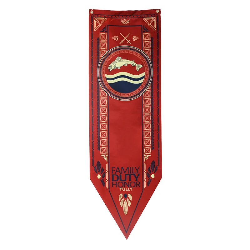 Tully 46x150 см HQ Игра престолов баннер домашний декоративный флаги Старк Таргариен Lannister получил атласный бар украшение комнаты флаг баннеры - Цвет: Tully