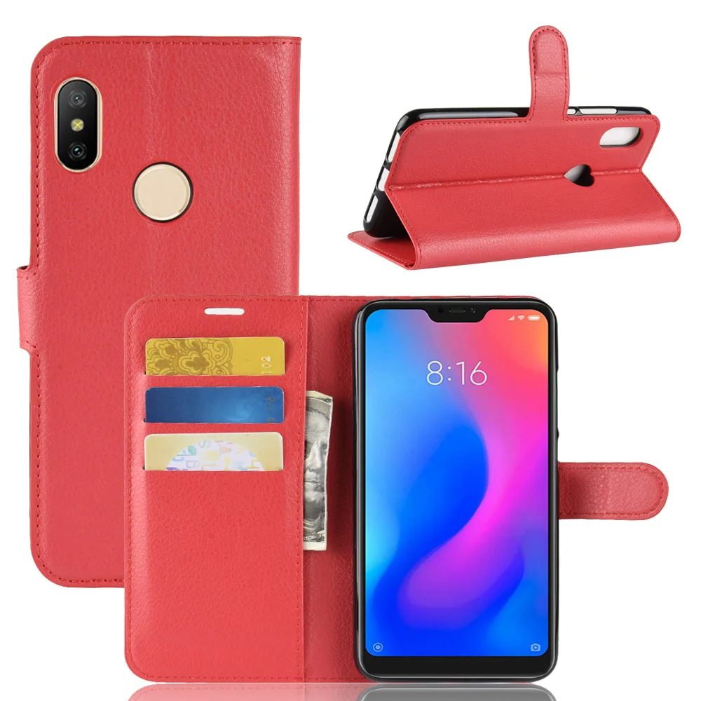 Флип-чехол для телефона из искусственной кожи Xiaomi Redmi Note 6 Pro с двумя камерами |