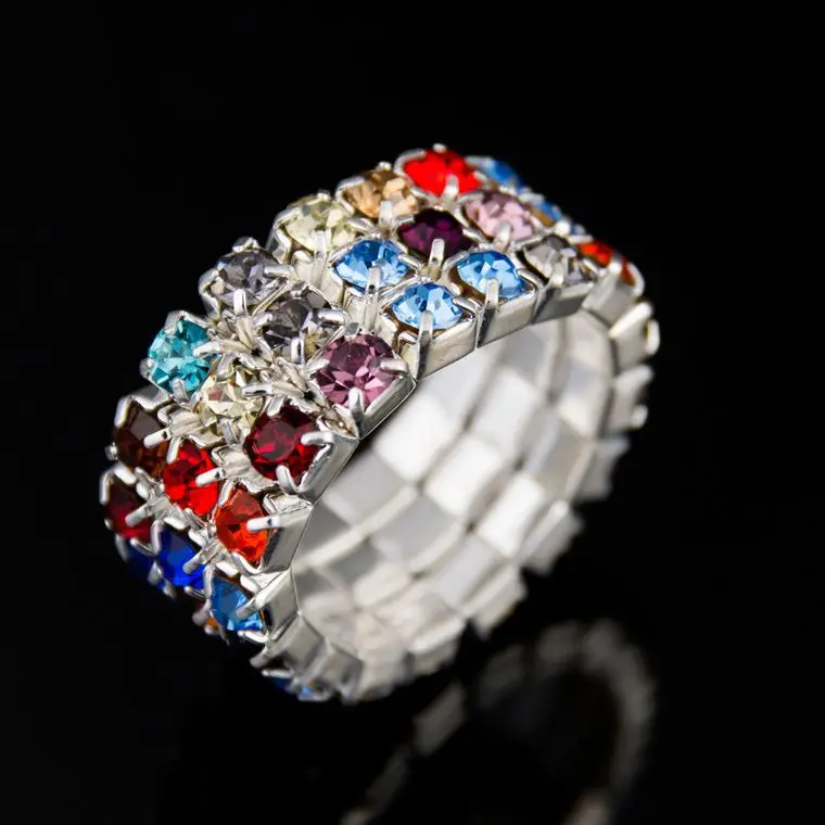 MOREDEAR Модные Красочные Многослойные 3 ряда цепи Стразы сверкающие блестящие