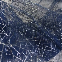 blue sequins mesh net cloth lace fabric for wedding dress embroidered applique dresses fabrics diy curtain bridal tulle lace