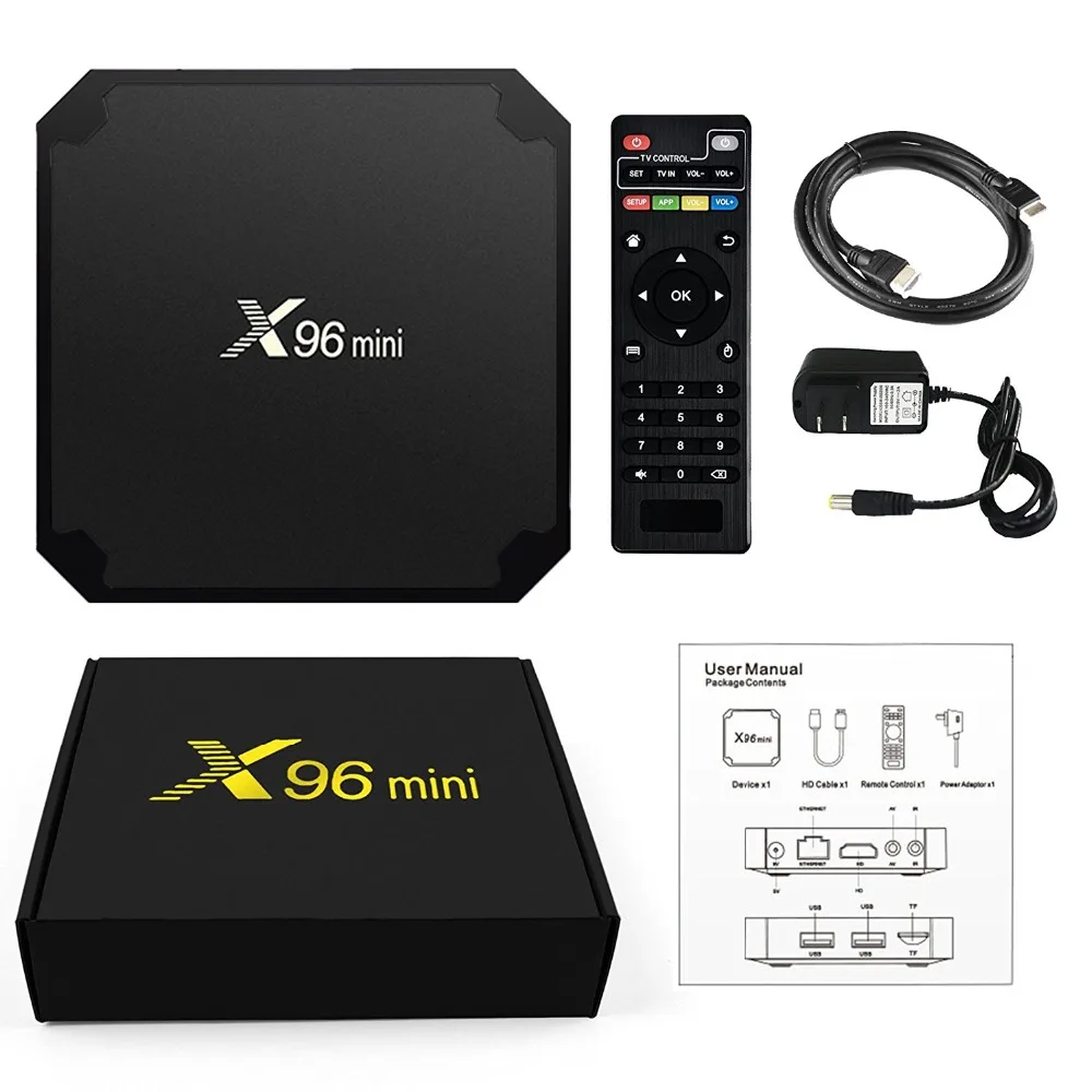 X96 Мини Android ТВ коробка 7,1 OS Smart ТВ контейнер под элемент питания 2 Гб оперативной памяти, 16 Гб встроенной памяти, процессор Amlogic S905W 4 ядра 2,4 ГГц Wi-Fi IPTV Set-top BOX