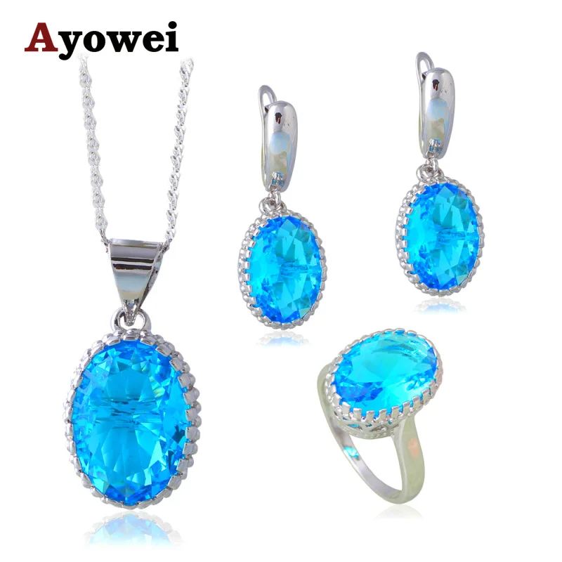 Женский ювелирный комплект из колье и серёг с цирконом | Украшения аксессуары