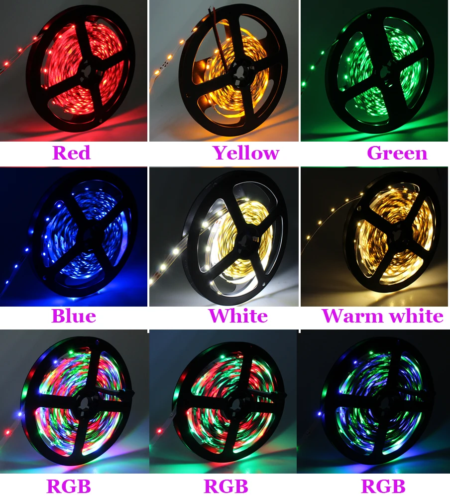 DC12V СВЕТОДИОДНАЯ лента SMD 3528 60 led/M гибкая 2835 веревка не водонепроницаемая