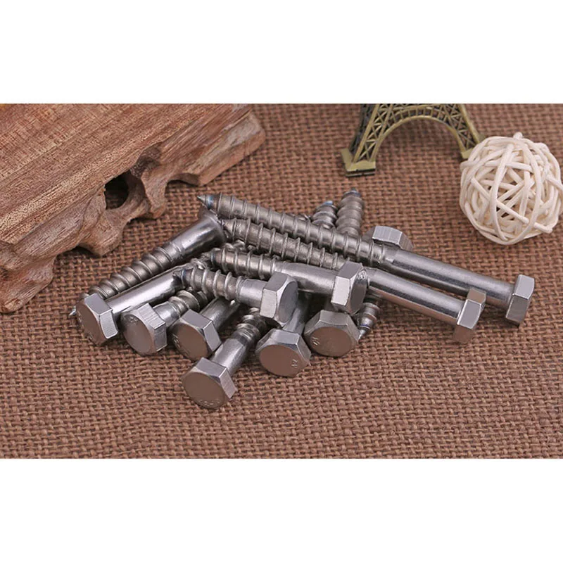 

M6.3 1/4 Stainless Steel 304 Hex Self-Tapping Screws Hex Wood Screws Self-Tapping Screws Bolts Half Teeth 50 P cs