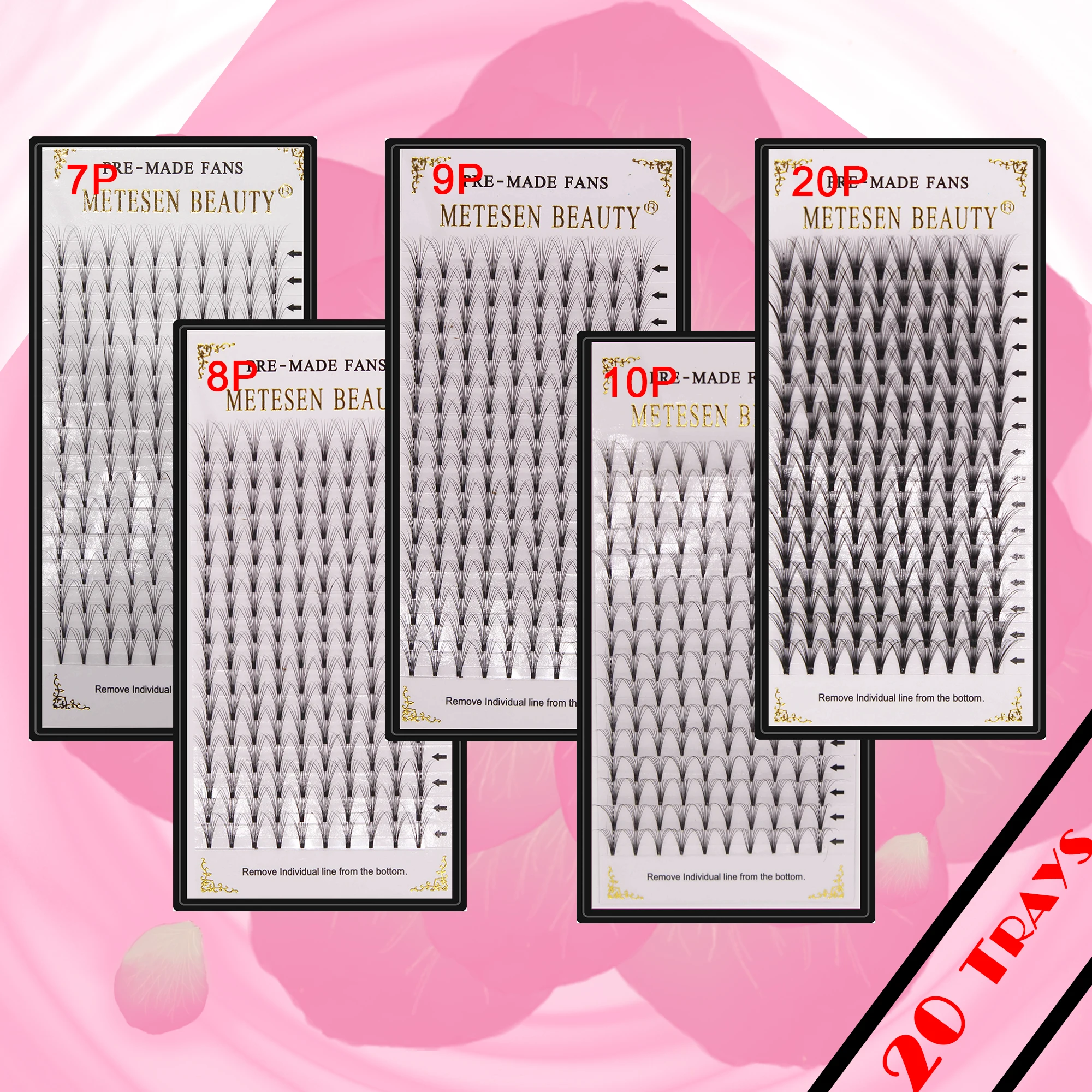 METESEN BEAUTY 20 чехол русский объем наращивание ресниц ручной работы черный
