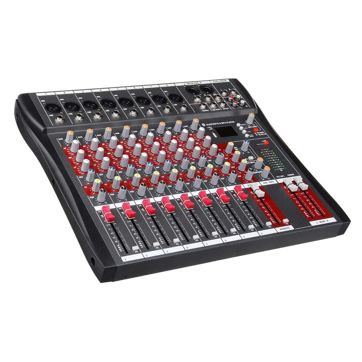 Профессиональный 8 канальный DJ микшер с bluetooth записи Live Studio аудио микшерный пульт 48V Phantom Мощность USB разъем
