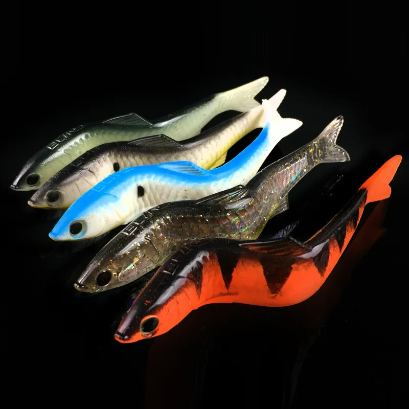 

5pcs/pack Soft Baits Swimbait 5.12"/0.44oz Soft Fishing Lure Swimming Minnow Internal Aluminum Adjustable Bass Carp Fishing Lure