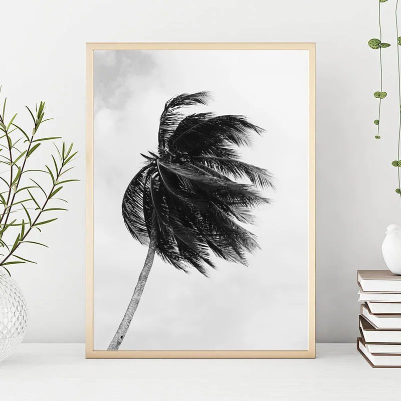 Растение пальмовое дерево холст настенный плакат скандинавские мотивационные