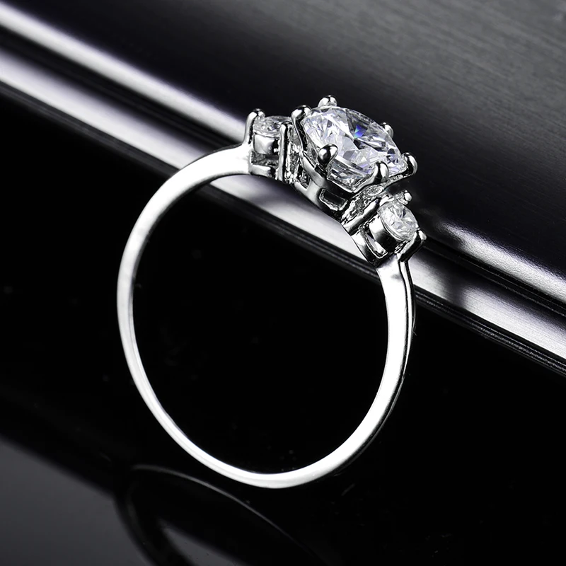 Женское кольцо с цветком GULICX белое средней длины фианитом R053|wedding rings for women|wedding