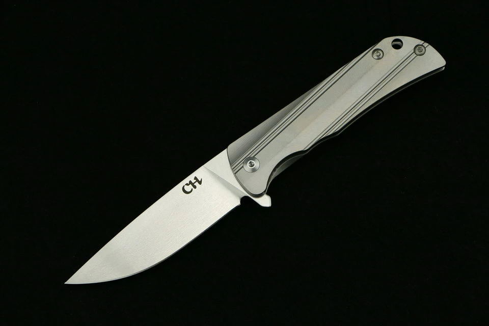 silver CH3001 дизайн AUS-8 лезвие титановая ручка Флиппер Складной нож Открытый Отдых Охота pocke Ножи EDC инструмент выживания - Цвет: silver