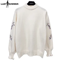 new fashion 2022 women autumn winter embroidery cartoon sweater pullovers casual warm female knitted sweaters pullover lady