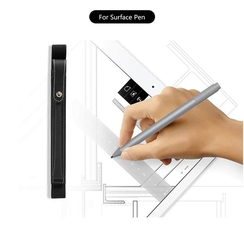 Чехол-карандаш с держателем для microsoft Surface Pen из искусственной кожи, чехол-карандаш с карманом для Surface Pro 12,3