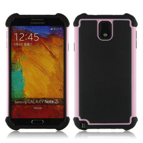 Розовый Противоударный пластиковый защитный чехол для samsung Galaxy Note III 3 N9000 N9002 N9005 Hybrid - Цвет: Розовый