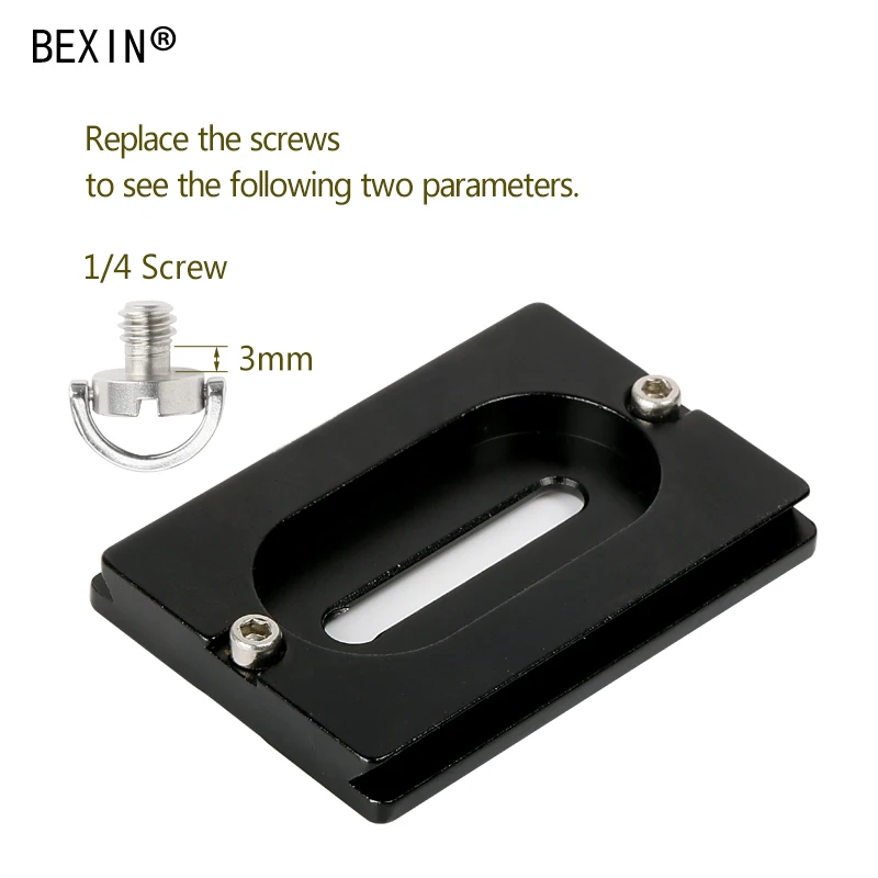 BEXIN камера быстросъемная пластина PU40 50 60 70 с 1/4 винтовым креплением для Benro Arca Swiss монопод Штатив с шаровой головкой DSLR камера