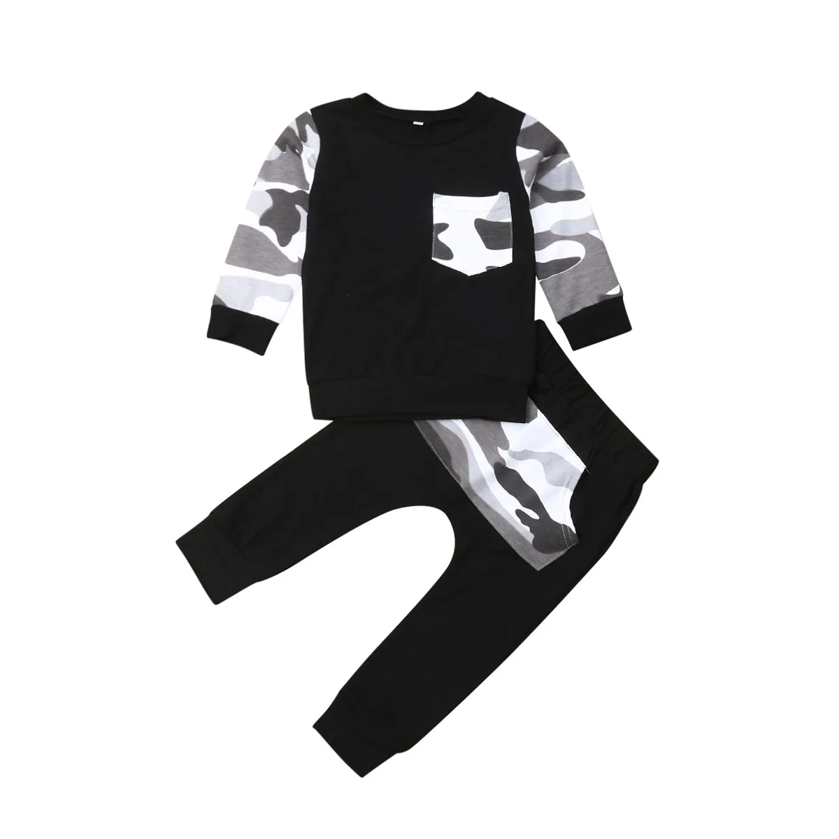 Комплект одежды для маленьких мальчиков камуфляжная футболка с длинными