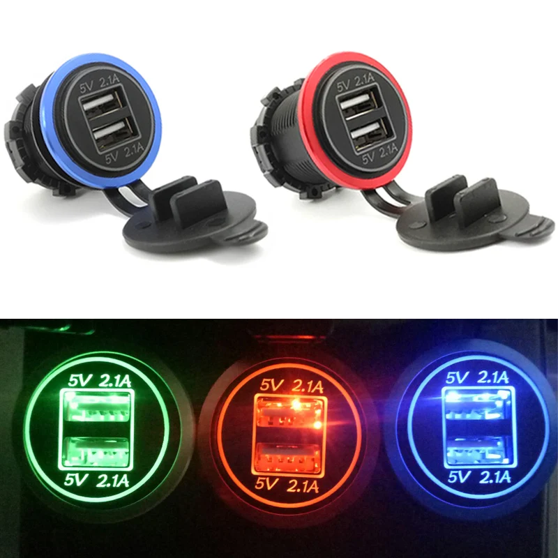 Автомобильное зарядное устройство с 2 USB портами 5 В 1 А 12 24 В|usb charger socket|adapter hondahonda