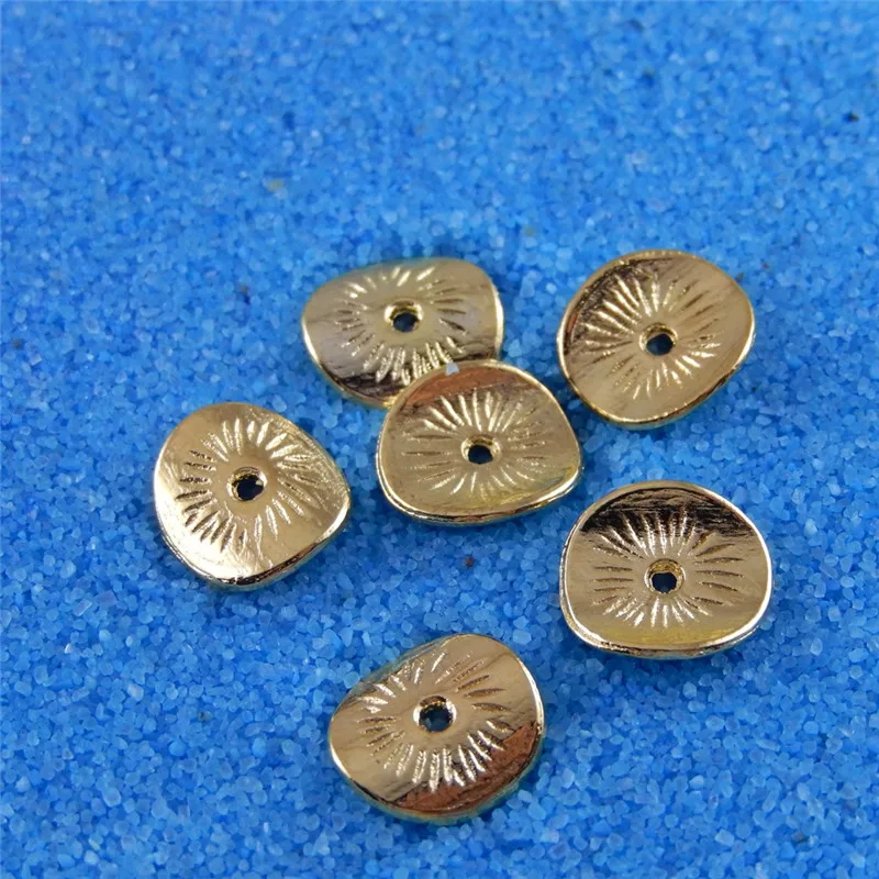 Wholesale 200PCS Gold Tone Round Plate Small Metal Jewelry Making Beads Handmade Crafts Scrapbooking Accessory Hot Selling 32138 | Украшения
