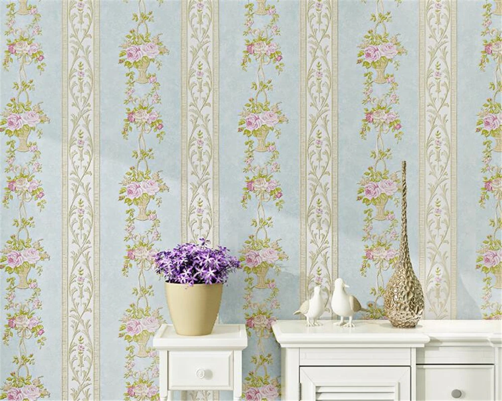 

beibehang European 3D stereo stripe warm pastoral nonwoven 3d wallpaper bedroom living room full of TV background wall paper