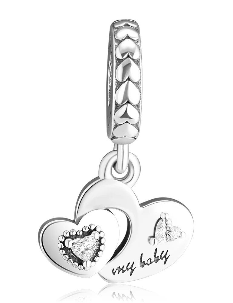 CKK Beads My Baby сердце серебряная подвеска Стерлинговое серебро Подходит Pandora талисманы Серебро 925 браслет бусины для изготовления ювелирных изделий