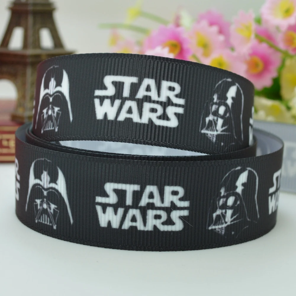 DUWES 7/8 &quot22 мм 2 5 10 20 50 ярдов Звездные войны мультфильм печатных grosgrain ленты hai rbow DIY