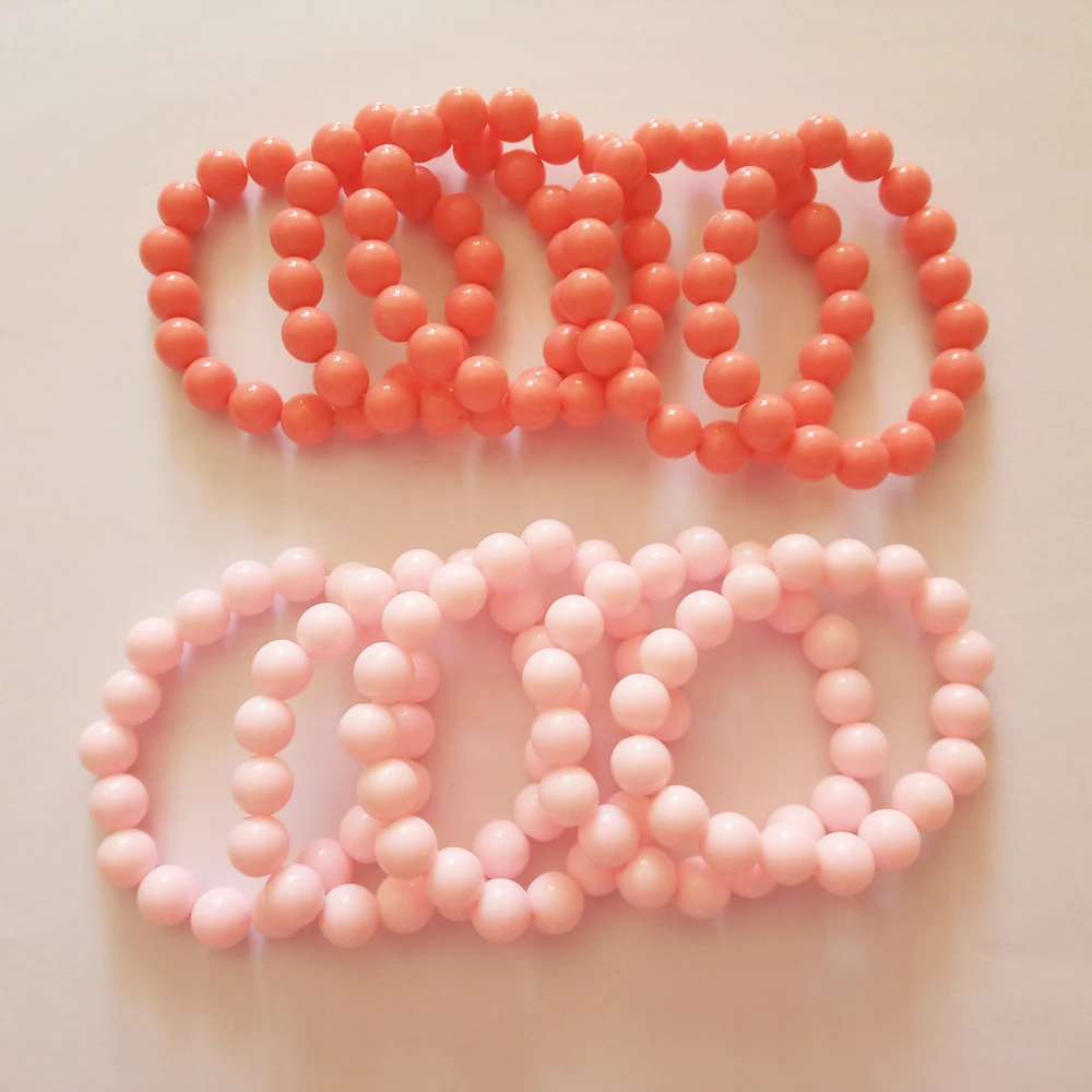 Милый легкий акрил розового цвета браслеты из бисера для маленьких девочек