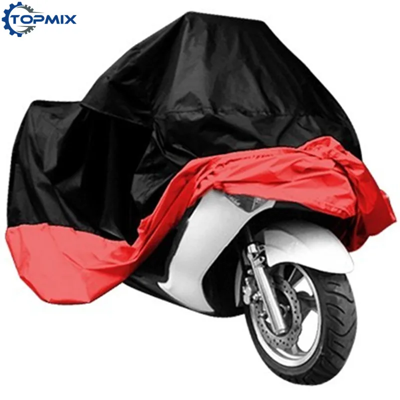 Всесезонный черный/красный водонепроницаемый чехол для мотоцикла Honda Kawasaki Yamaha