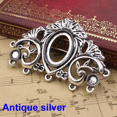 Antique silver Подходит 13x18 мм Винтаж с китайским драконом круглый настройки ободок пустой база брошь из кабошона с базовый набор «сделай сам» для брошь 3 шт./лот K05421 - Окраска металла: Antique silver
