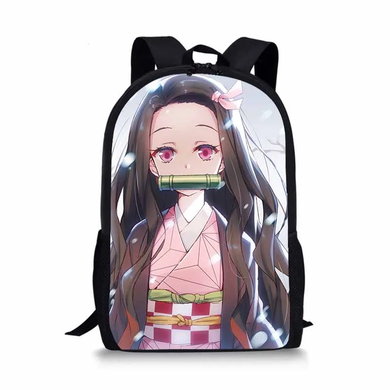 Аниме Demon Slayer Kimetsu no Yaiba Рюкзак Школьная Сумка Nezuko Kamado Tanjirou Kamado рюкзак подростковые; школьные для девушек и мужчин сумка для книг - Цвет: 7