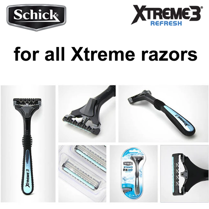 12 лезвий/партия = 3 упаковки оригинальных лезвий Schick XTREME3 для всех мужских