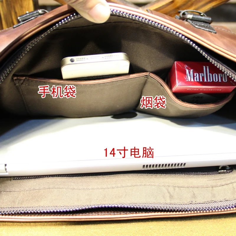 Сумка на одно плечо мужская для ноутбука модный мессенджер в винтажном стиле