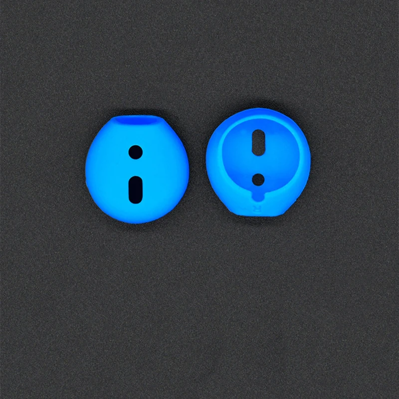 Blue Высокое качество силикона для Airpods двойной беспроводной Bluetooth для iphone 7 7plus i7s i8 TWS i9 i9s наушники ушные колпачки чехол амбушюры - Цвет: Blue