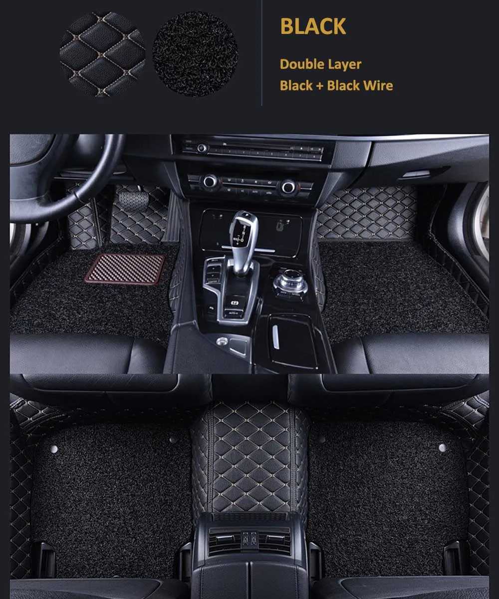 B-Black Black Wire Пользовательские автомобильные кожаные Коврики для hyundai accent ix35 Sonata Elantra Celesta i30 ix25 MISTRA роскошный объемный проводной коврик - Название цвета: B-Black Black Wire