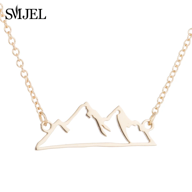 Mountain Necklace SMJEL, трендовые Милые ожерелья с животными и бабочками и подвески, горный Шарм, геометрические ожерелья для женщин, ювелирные изделия, collana - Окраска металла: Mountain Necklace