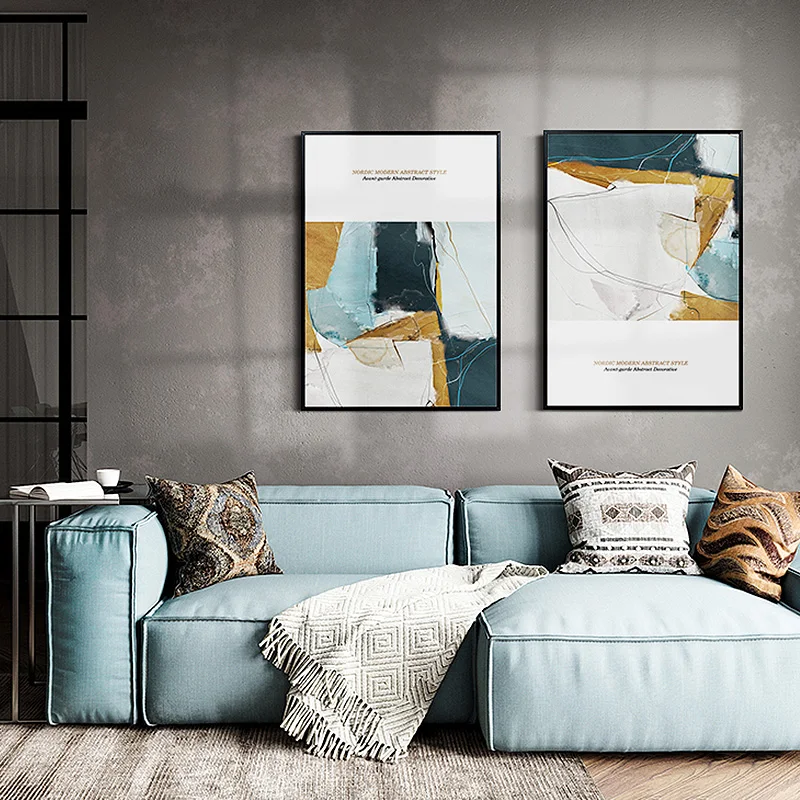 Modern Canvas Painting Decorative Poster and Print Living Room Fashion Wall Art Picture Bedroom Golden Abstract Decor for Home | Дом и сад