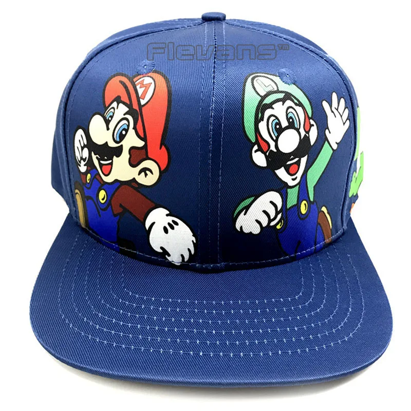 Супер Марио Bros Марио Луиджи Йоши гриб Snapback бейсбольные кепки в стиле хип-хоп модные летние мужские женские солнцезащитные шапки пара шапки