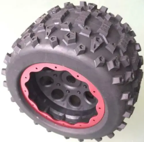 Красный 1/8 scaleTruck Badland 3," шина 1/2" офсетное колесо(2) Erevo Hpi savage - Цвет: Красный