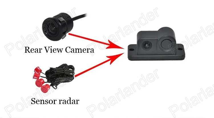 

2 in 1 Sound Alarm Auto Rear View Camera with 1 sensor Car Reverse Parking Sensor camera 170 degree wide angle