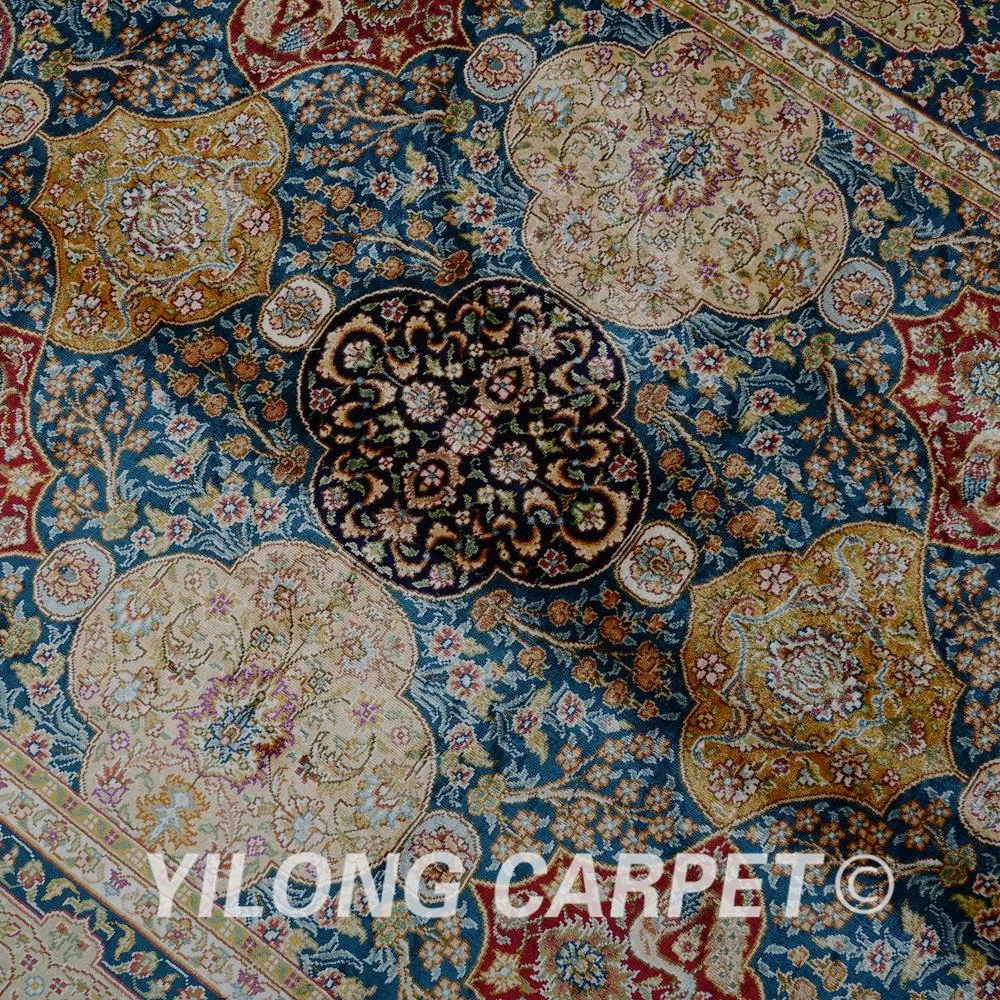 Yilong 3 'x 4' Античный Восточный темно-синий Древо жизни ковер изысканные