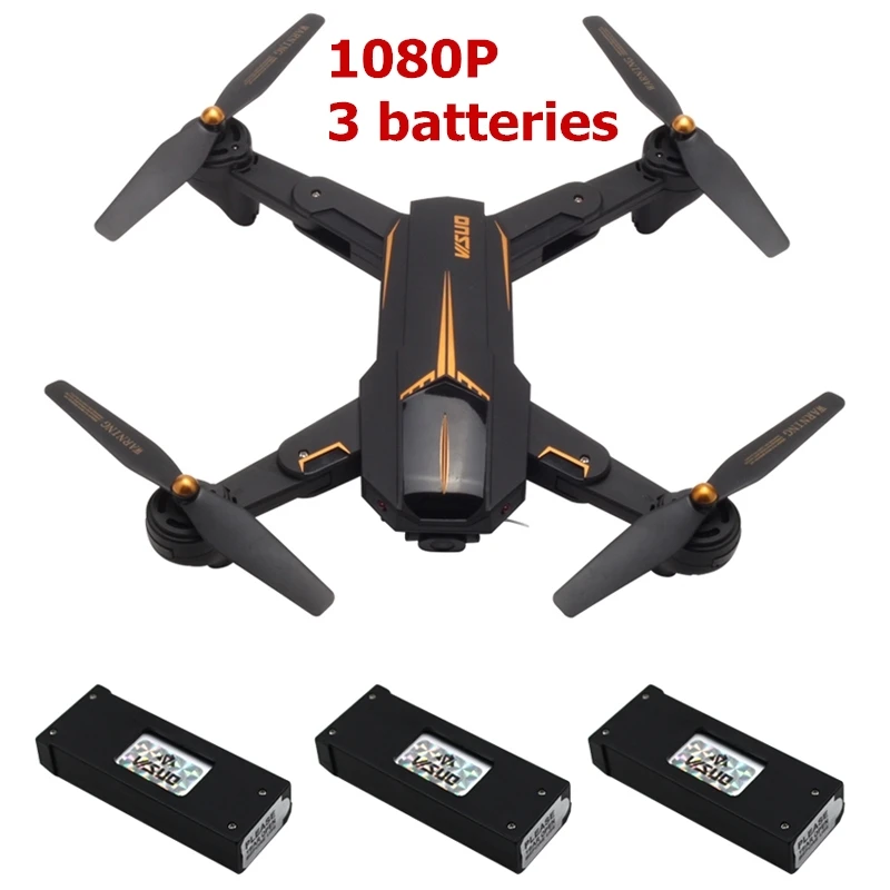 TIANQU VISUO XS812 складной gps Радиоуправляемый Дрон с HD 2-мегапиксельной камерой 5G WiFi gps позионирующий Радиоуправляемый вертолет удерживающий высоту Квадрокоптер - Цвет: 1080P 3 batteries