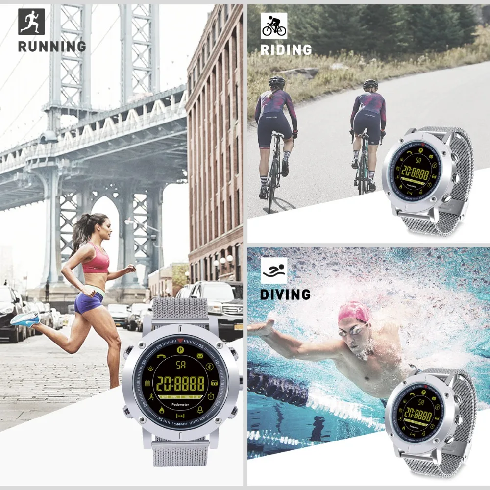 Diggro DI04 Pro EX19 Smart Watch Outdoor Sport IP68 Waterproof Pedometer Message Reminder Long Standby Time for Android IOS