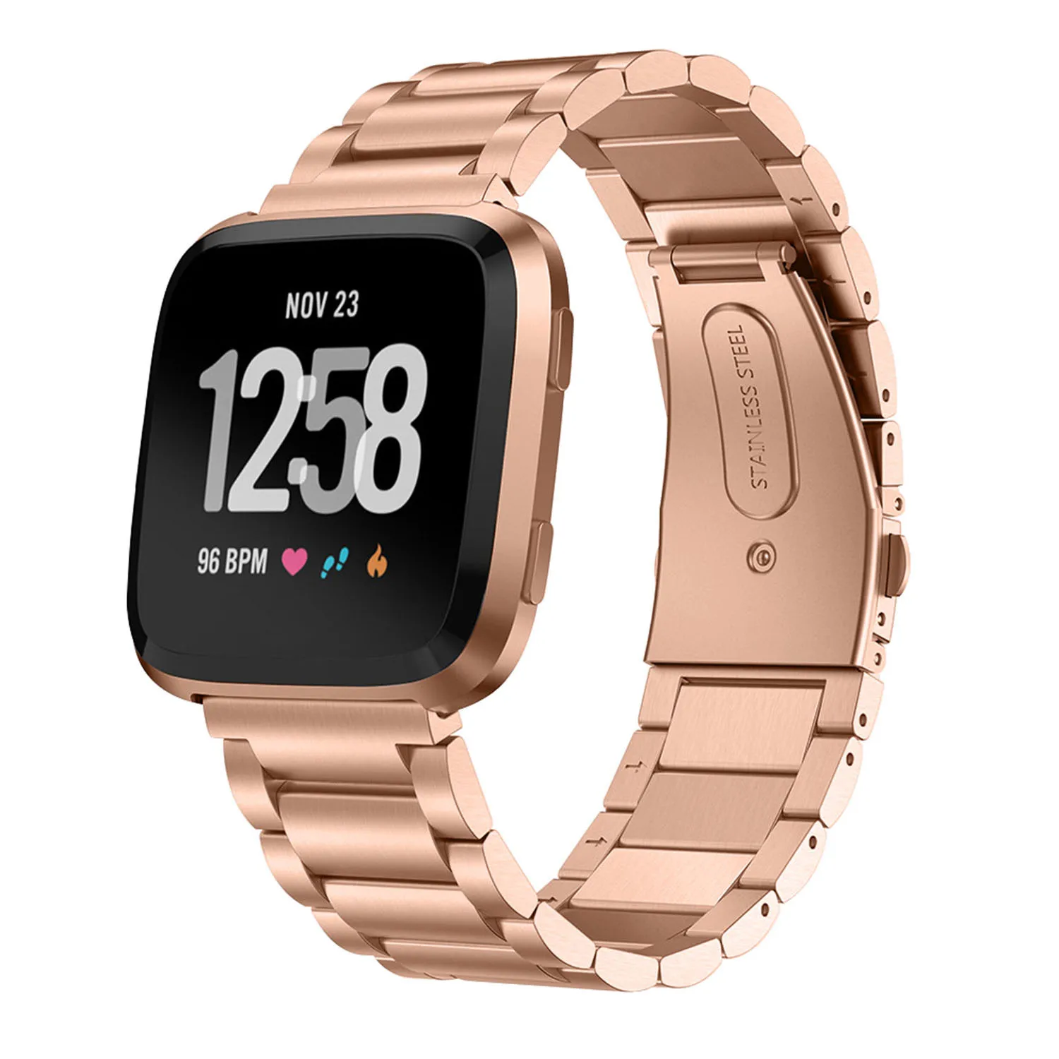 3 Beads металлический ремешок для Fitbit Versa из нержавеющей стали браслет замена часов